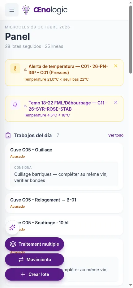 Oenologic mobile